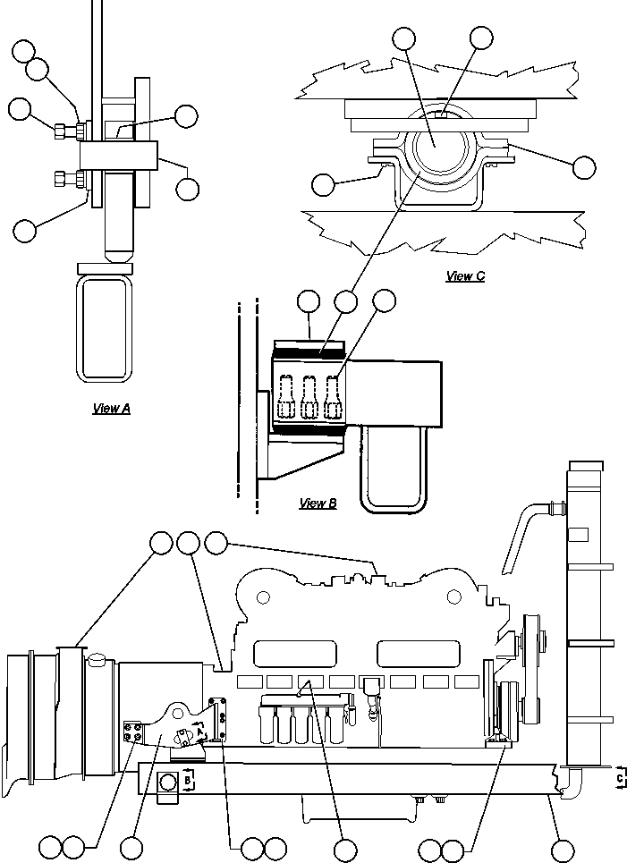 Komatsu parts book diagram for AFE47-Q 730E  S/N 32691  ROSSING URANIUM: ENGINE & MISCELLANEOUS INSTL