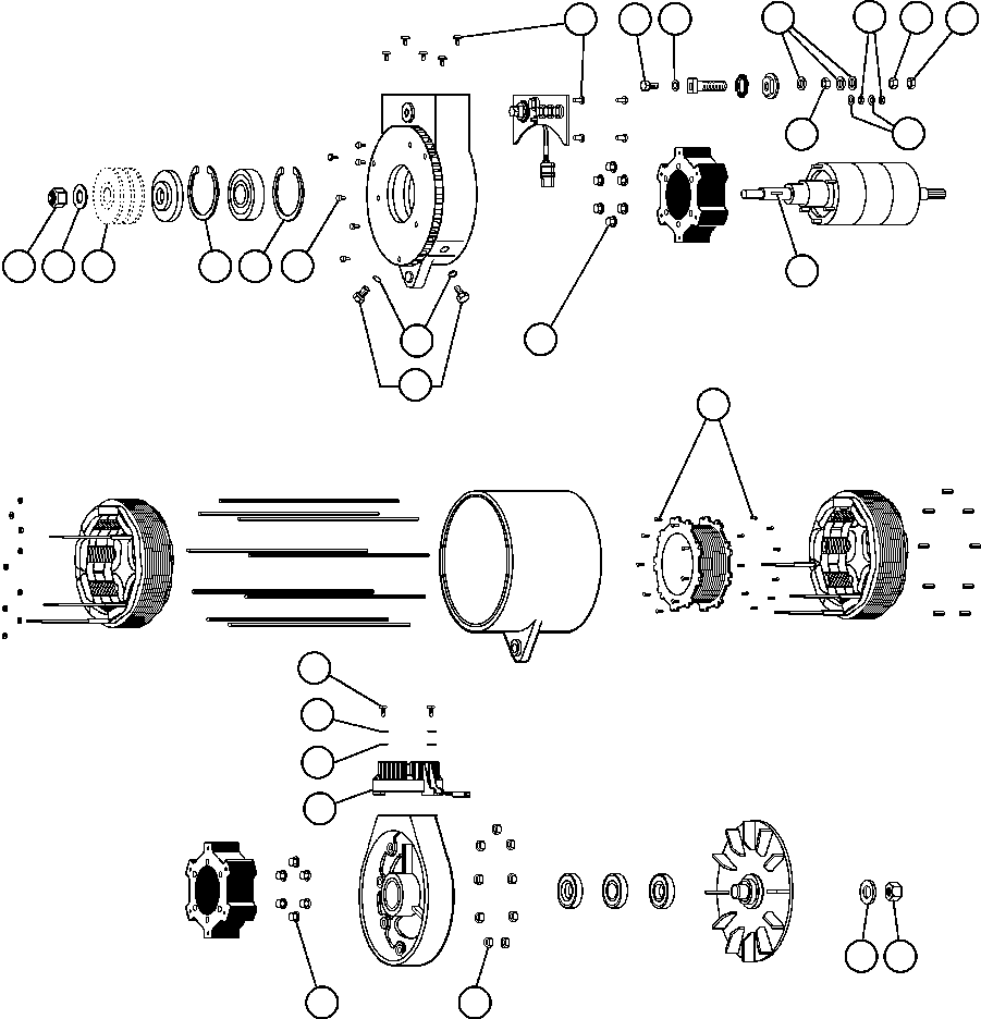 Komatsu parts book diagram for AFE47-Q 730E  S/N 32691  ROSSING URANIUM: BATTERY CHARGING ALTERNATOR (EF2654)