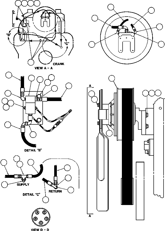 Komatsu parts book diagram for AFE47-Q 730E  S/N 32691  ROSSING URANIUM: FAN CLUTCH INSTL
