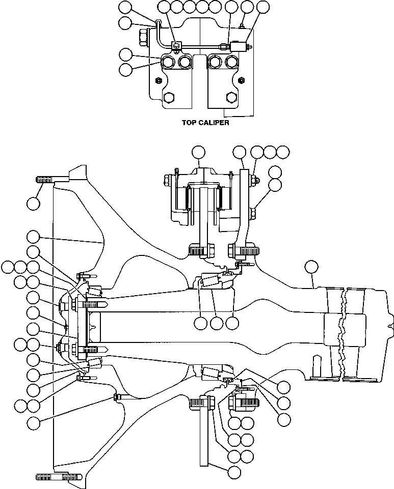 Komatsu parts book diagram for AFE47-Q 730E  S/N 32691  ROSSING URANIUM: SPINDLE, HUB & BRAKE INSTL
