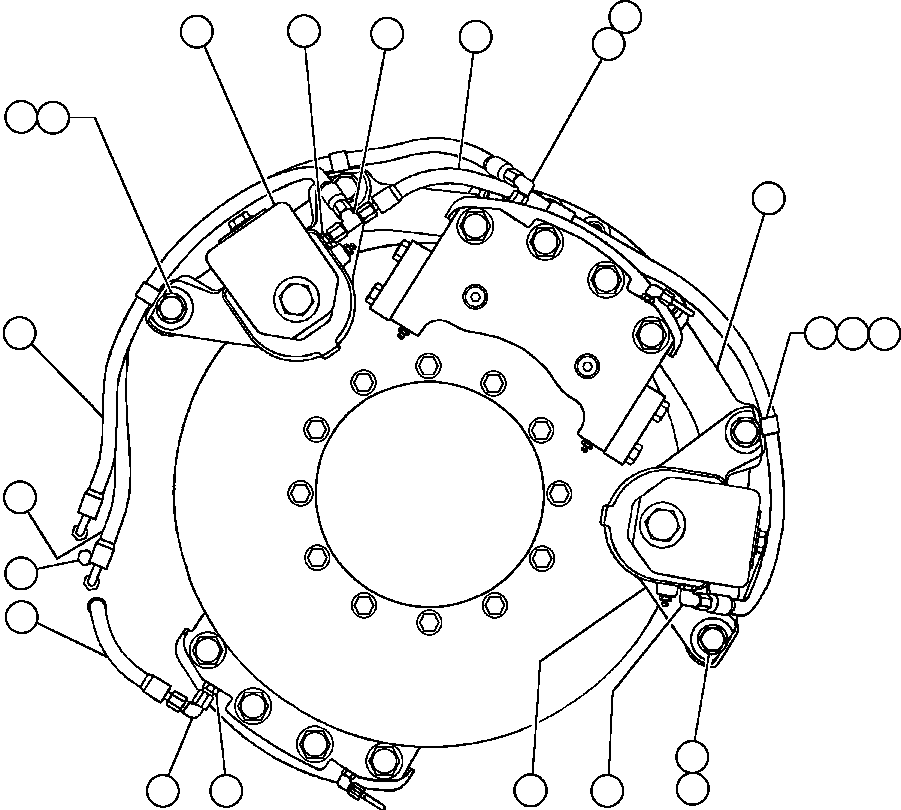 Komatsu parts book diagram for AFE47-Q 730E  S/N 32691  ROSSING URANIUM: REAR DISC & PARKING BRAKE INSTL - 1
