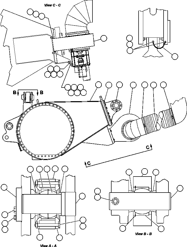Komatsu parts book diagram for AFE47-Q 730E  S/N 32691  ROSSING URANIUM: DRIVE AXLE & MOUNTING