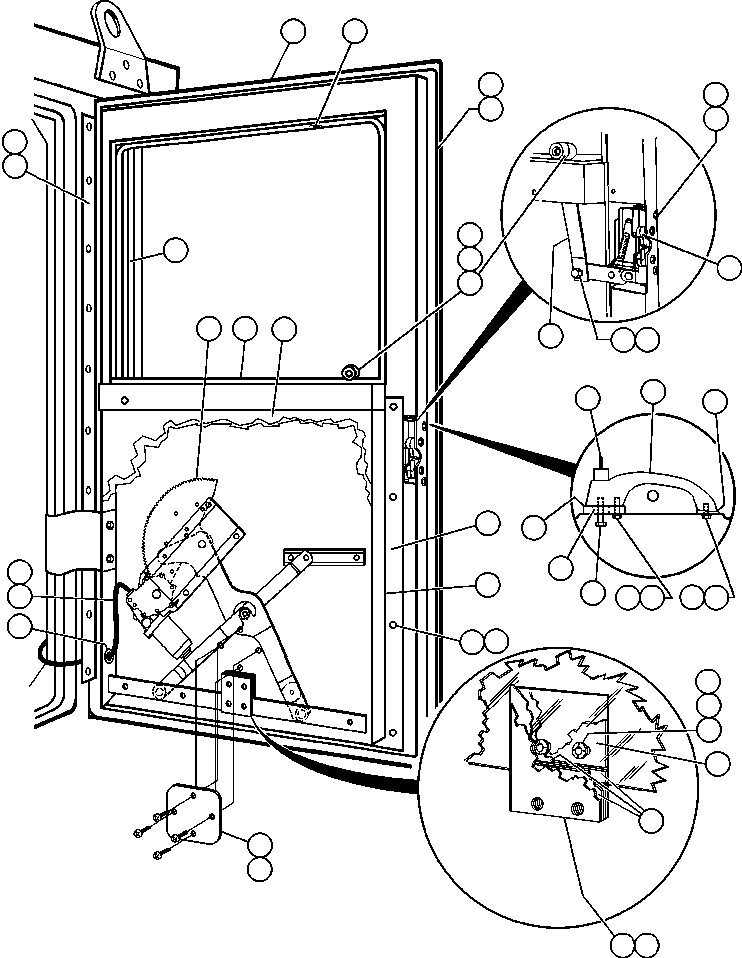 Komatsu parts book diagram for AFE47-Q 730E  S/N 32691  ROSSING URANIUM: DOOR ASSM        L.H. - SM2748 R.H. - SM2749