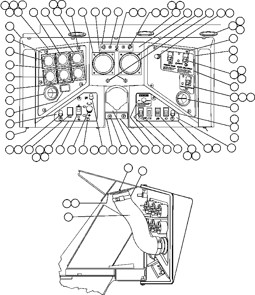 Komatsu parts book diagram for AFE47-Q 730E  S/N 32691  ROSSING URANIUM: INSTRUMENT PANEL ASSM