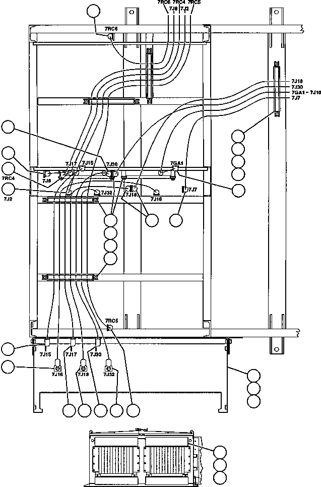 Komatsu parts book diagram for AFE47-Q 730E  S/N 32691  ROSSING URANIUM: BLOWN GRID - 3 STEP, 18 ELEMENT - 2