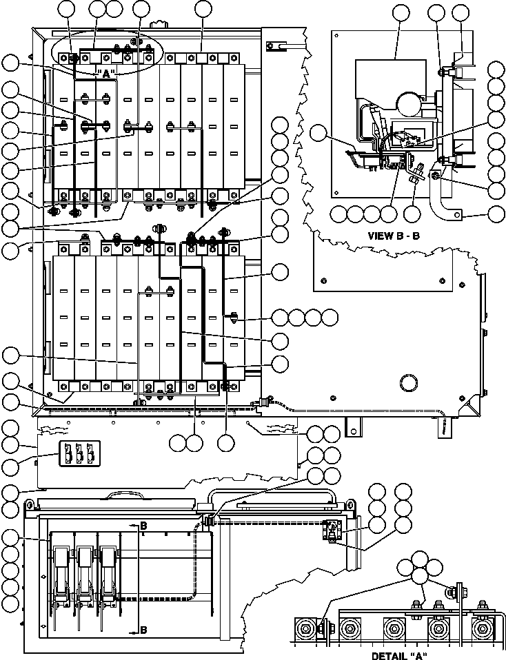 Komatsu parts book diagram for AFE47-Q 730E  S/N 32691  ROSSING URANIUM: BLOWN GRID - 3 STEP, 18 ELEMENT - 3