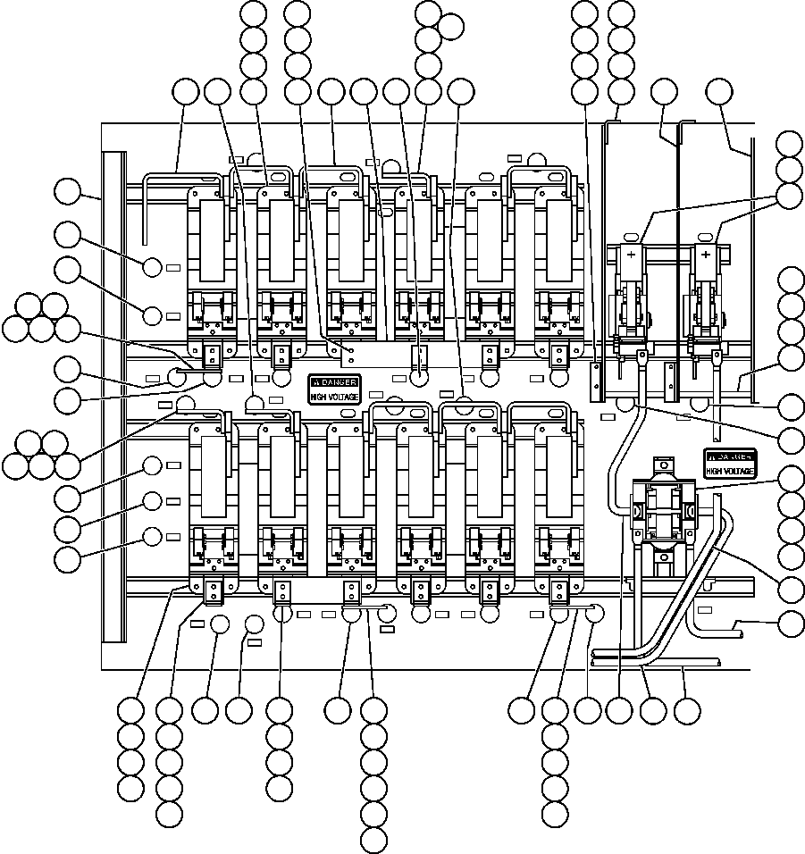 Komatsu parts book diagram for AFE47-Q 730E  S/N 32691  ROSSING URANIUM: CONTROL CABINET ASSM - FRONT