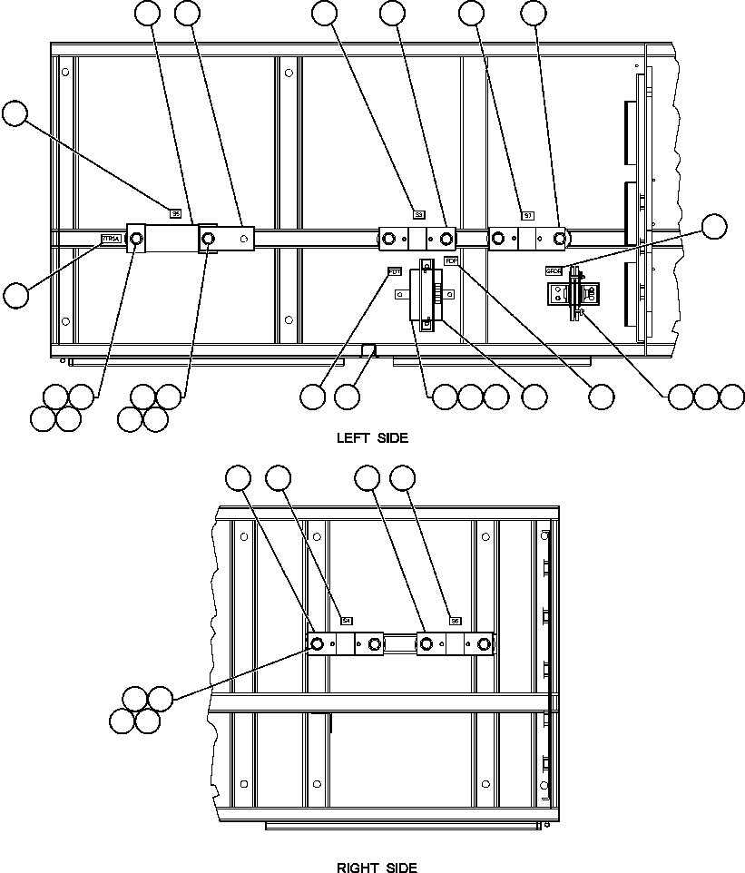 Komatsu parts book diagram for AFE47-Q 730E  S/N 32691  ROSSING URANIUM: CONTROL CABINET - FLOOR