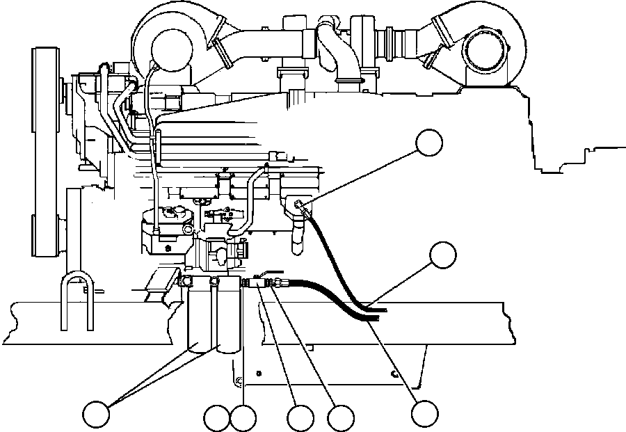 Komatsu parts book diagram for AFE47-Q 730E  S/N 32691  ROSSING URANIUM: ENGINE FUEL PIPING