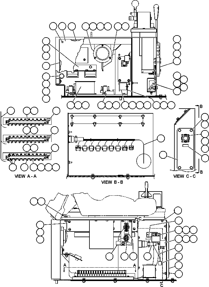 Komatsu parts book diagram for AFE47-Q 730E  S/N 32691  ROSSING URANIUM: CAB INTERFACE COMPARTMENT - 1