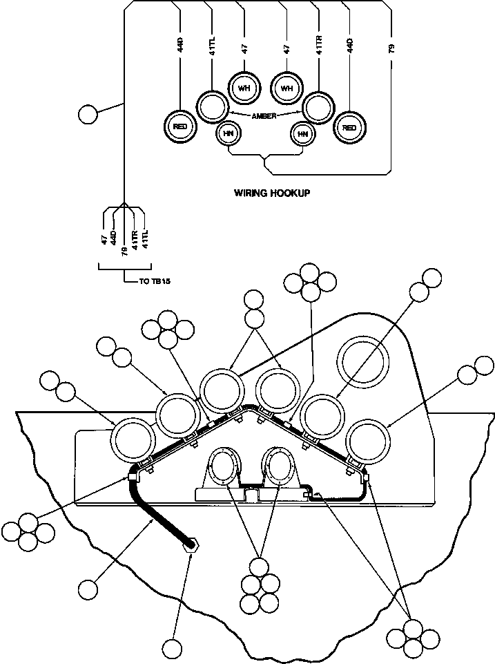 Komatsu parts book diagram for AFE47-Q 730E  S/N 32691  ROSSING URANIUM: REAR LIGHTS & BACK-UP HORN