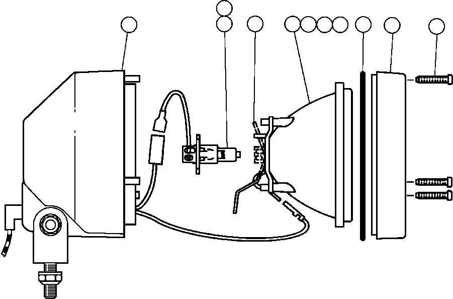 Komatsu parts book diagram for AFE47-Q 730E  S/N 32691  ROSSING URANIUM: LIGHT ASSM (SUPER HALOGEN) - 2
