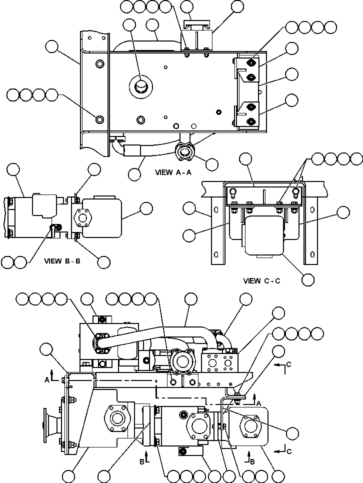 Komatsu parts book diagram for AFE47-Q 730E  S/N 32691  ROSSING URANIUM: HOIST PUMP MODULE - 20 (EG0547)