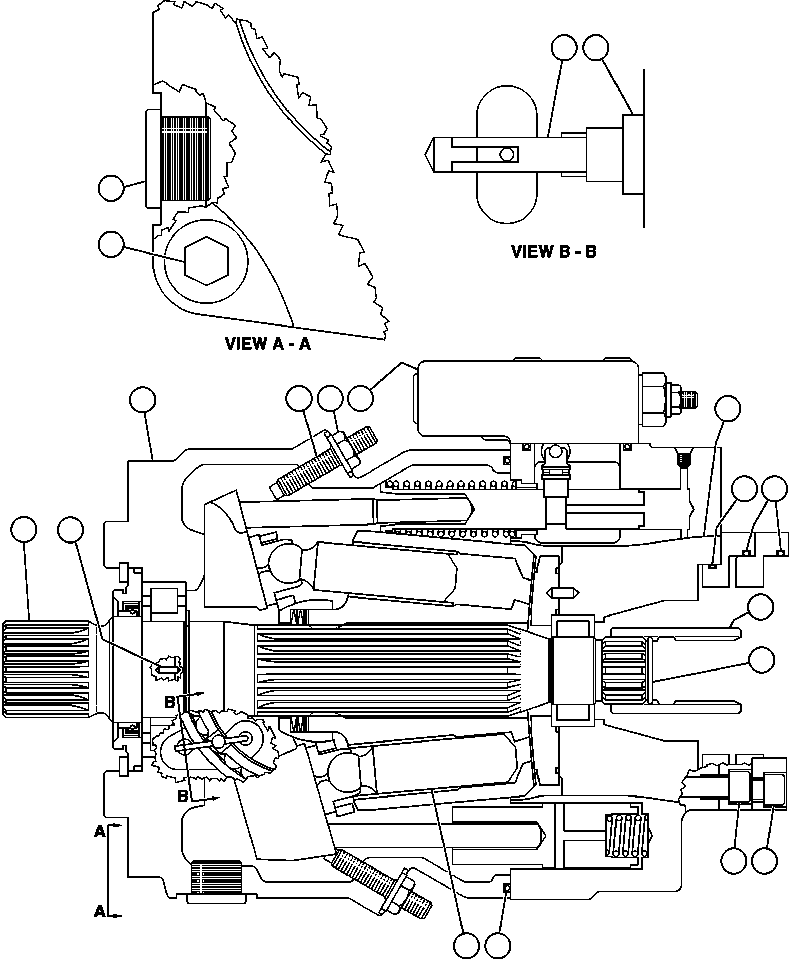 Komatsu parts book diagram for AFE47-Q 730E  S/N 32691  ROSSING URANIUM: HYDRAULIC PUMP ASSM (PB9419)