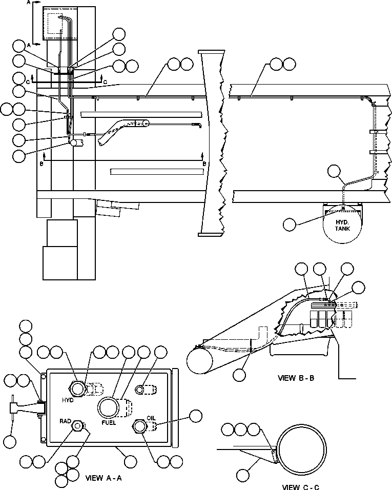 Komatsu parts book diagram for AFE47-Q 730E  S/N 32691  ROSSING URANIUM: SERVICE CENTER - RIGHT SIDE (EG0541)