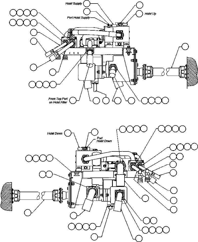 Dump Trucks Komatsu / AFE47-T 730E  S/N 32744-32746  A.T. MASSEY(AFE47-T) / HYDRAULIC SYSTEM PIPING - 1(350 : 55315)