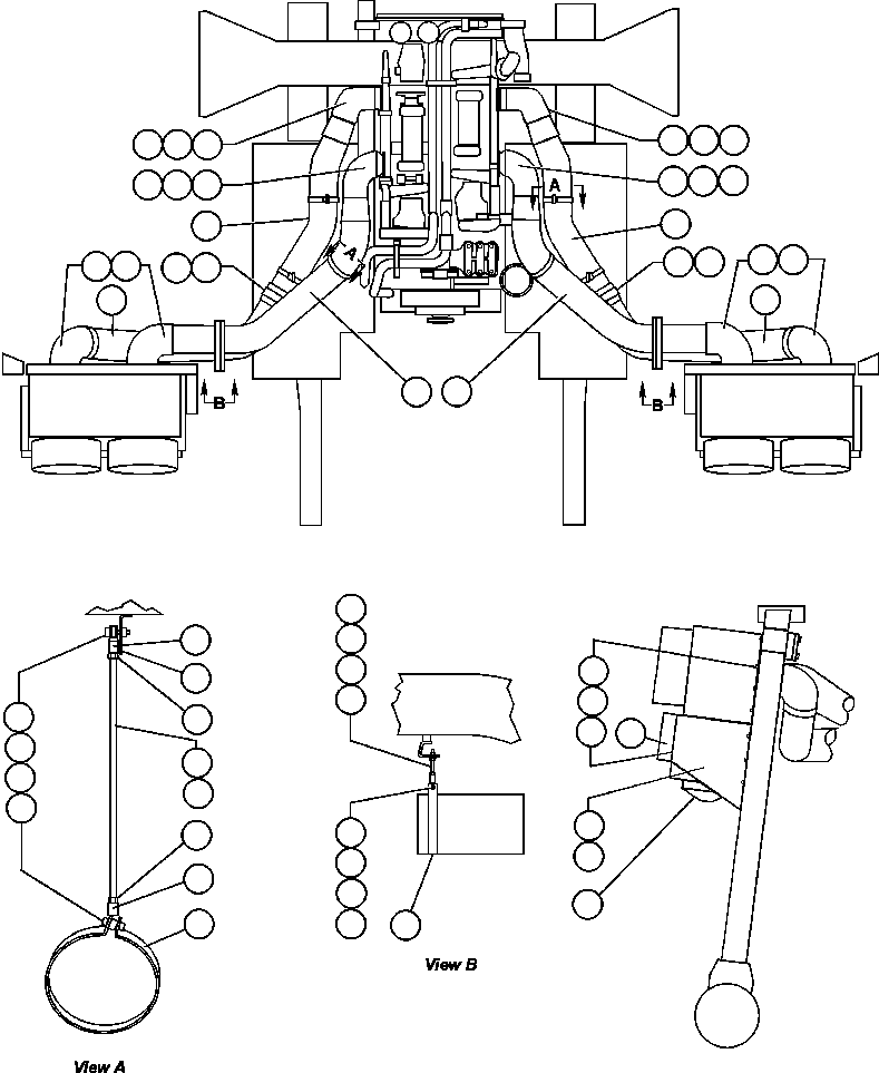 Komatsu parts book diagram for AFE47-V 730E S/N 32795 & 32797   ISCOR GROOTEGELUK: AIR CLEANER PIPING