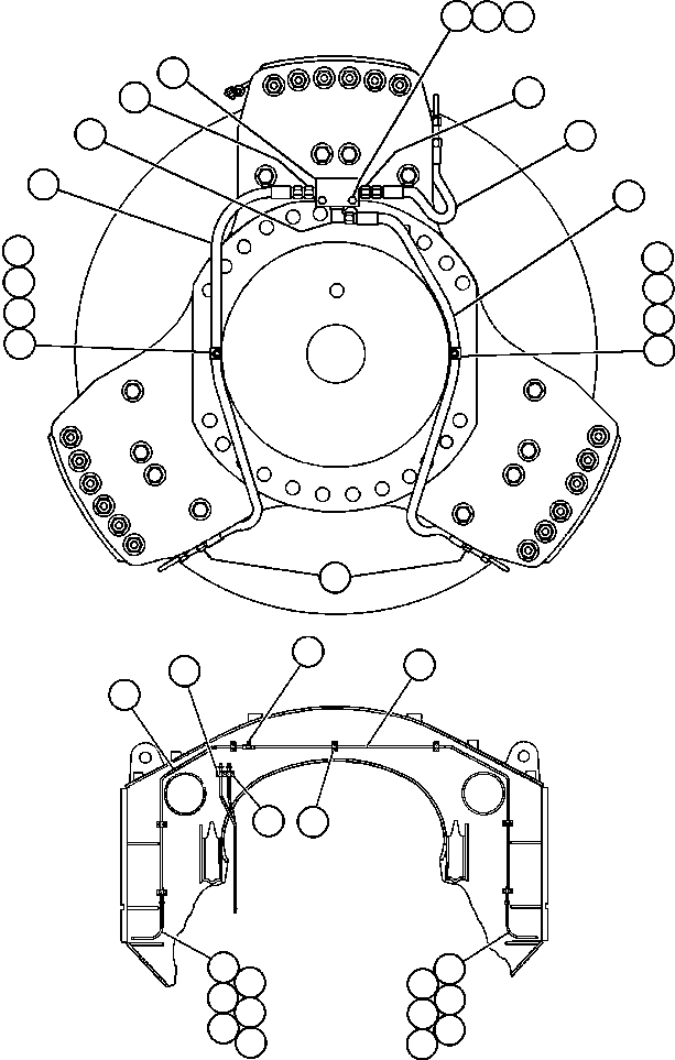 Komatsu parts book diagram for AFE47-V 730E S/N 32795 & 32797   ISCOR GROOTEGELUK: FRONT BRAKE PIPING