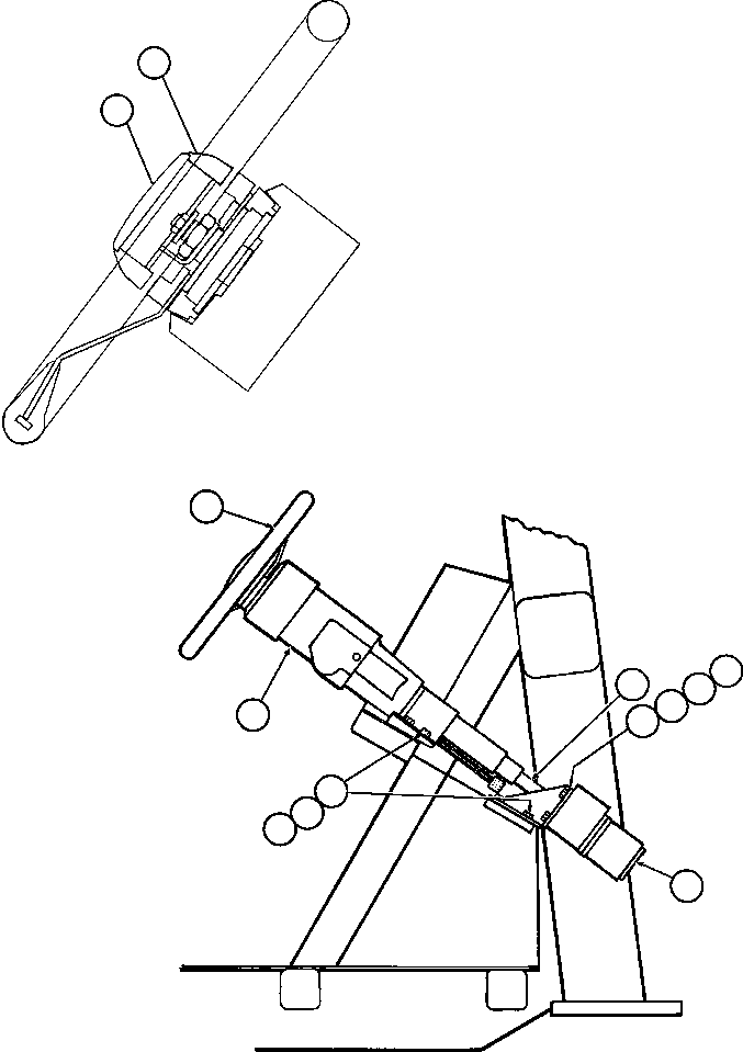 Komatsu parts book diagram for AFE47-V 730E S/N 32795 & 32797   ISCOR GROOTEGELUK: STEERING COLUMN & CONTROL VALVE INSTL