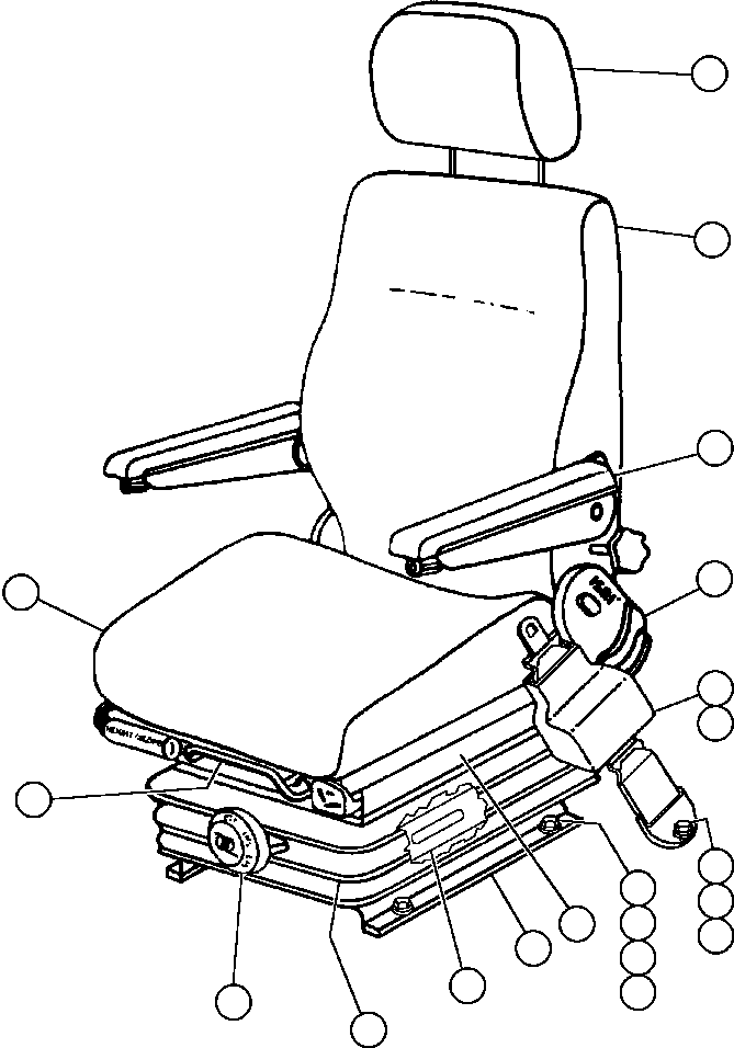 Komatsu parts book diagram for AFE47-V 730E S/N 32795 & 32797   ISCOR GROOTEGELUK: OPERATOR'S SEAT ASSEMBLY
