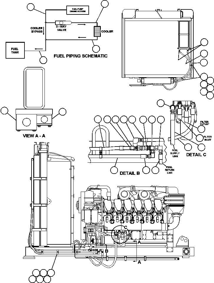 Komatsu parts book diagram for AFE47-V 730E S/N 32795 & 32797   ISCOR GROOTEGELUK: ENGINE FUEL PIPING