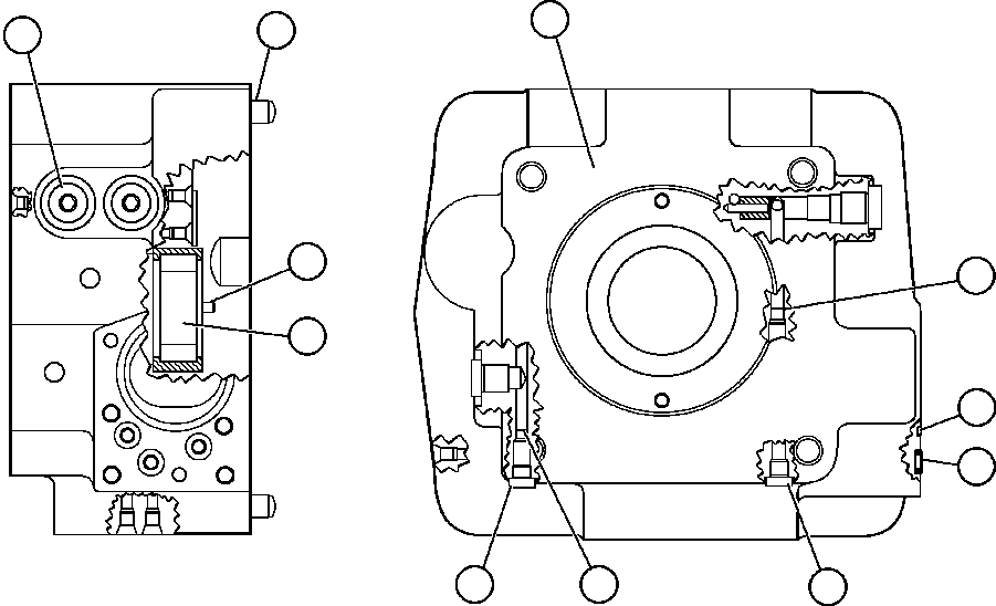 Komatsu parts book diagram for AFE47-V 730E S/N 32795 & 32797   ISCOR GROOTEGELUK: PORT BLOCK ASSEMBLY (BF1612)