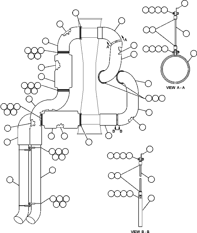 Dump Trucks Komatsu / AFE47-W  730E S/N 32806-32807 & 32817-32819 & 32821 & 32823 & 32834    ISCOR(AFE47-W) / EXHAUST PIPING(046 : 55290)
