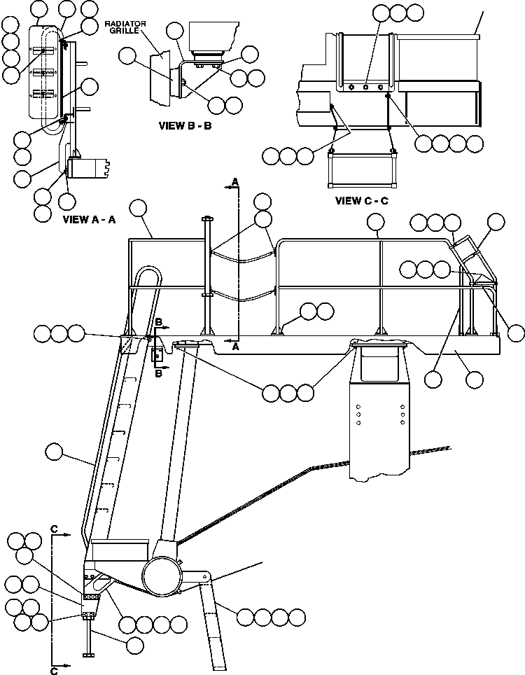 Dump Trucks Komatsu / AFE47-X 730E S/N 32820 & 32835-32836  FOSCOR(AFE47-X) / LEFT DECK, LADDER & STEP(012 : 55340)