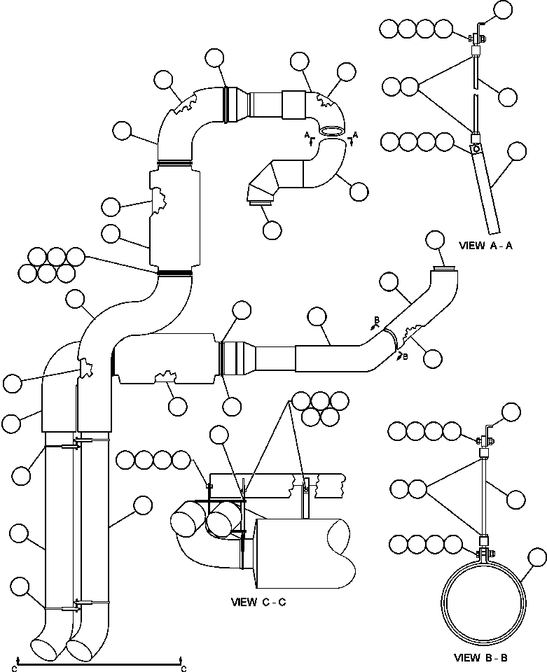 Dump Trucks Komatsu / AFE47-X 730E S/N 32820 & 32835-32836  FOSCOR(AFE47-X) / EXHAUST PIPING(042 : 55170)