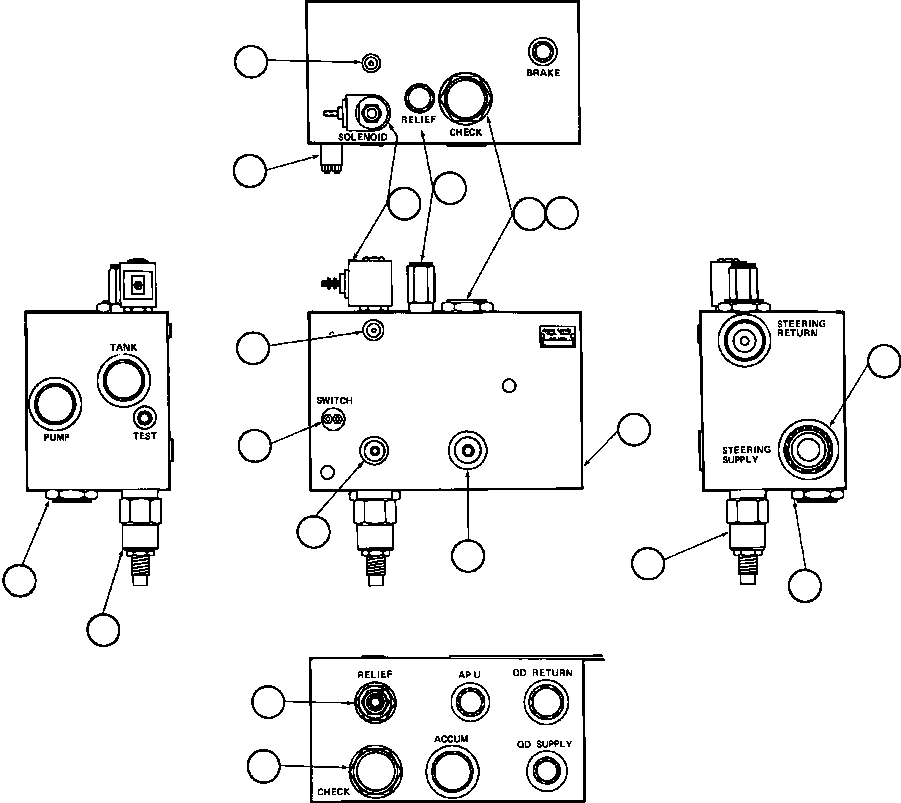 Dump Trucks Komatsu / AFE47-X 730E S/N 32820 & 32835-32836  FOSCOR(AFE47-X) / BLEEDDOWN MANIFOLD VALVE ASSM - 1 (PB9774)(114 : 40002)