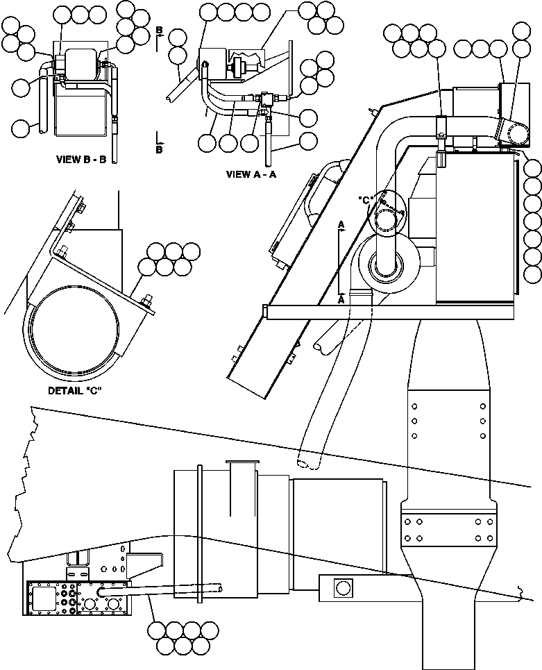 Dump Trucks Komatsu / AFE47-X 730E S/N 32820 & 32835-32836  FOSCOR(AFE47-X) / AIR INTAKE FILTRATION INSTL (EG3188)(326 : 55360)