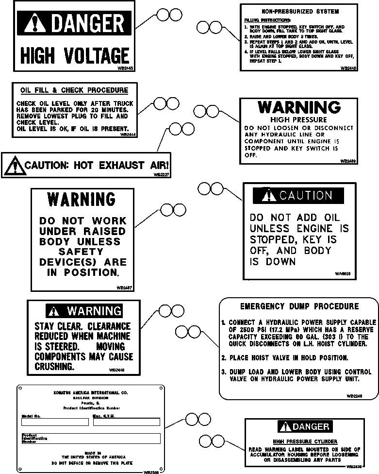 Komatsu parts book diagram for AFE48-AC  930E S/N A30076-A30078 & A30080 SYNCRUDE: DECAL & WARNINGS