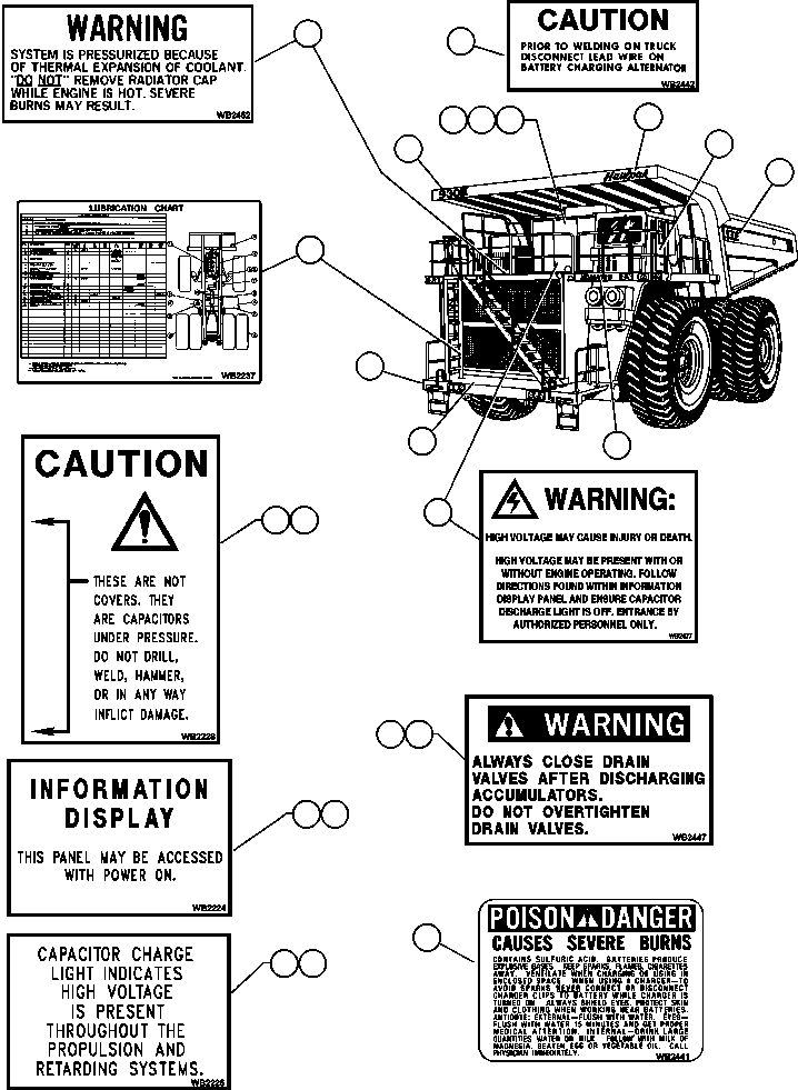 Komatsu parts book diagram for AFE48-AC  930E S/N A30076-A30078 & A30080 SYNCRUDE: DECAL & WARNINGS - 1