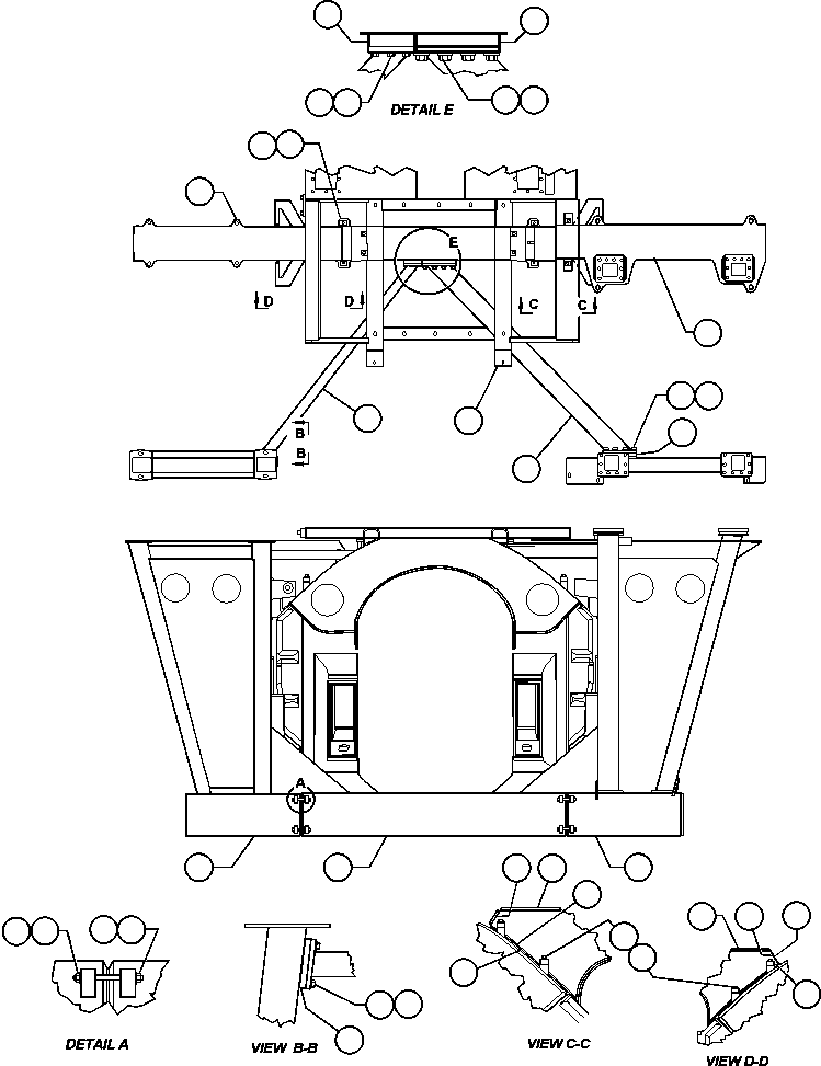 Komatsu parts book diagram for AFE48-AC  930E S/N A30076-A30078 & A30080 SYNCRUDE: FRAME & UPRIGHTS