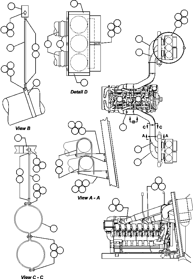 Komatsu parts book diagram for AFE48-AC  930E S/N A30076-A30078 & A30080 SYNCRUDE: AIR CLEANER PIPING