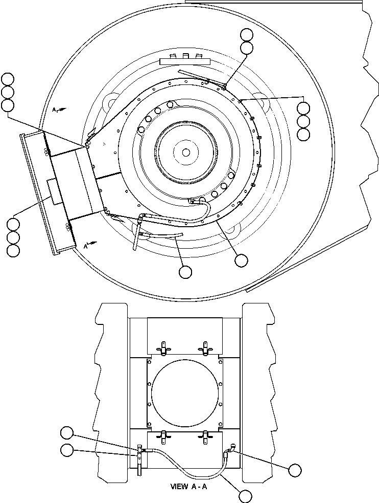 Komatsu parts book diagram for AFE48-AC  930E S/N A30076-A30078 & A30080 SYNCRUDE: REAR WHEEL COOLING (EXHAUST)