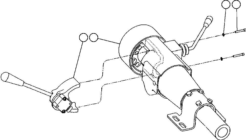 Komatsu parts book diagram for AFE48-AC  930E S/N A30076-A30078 & A30080 SYNCRUDE: STEERING COLUMN AND LEVER ASSEMBLY