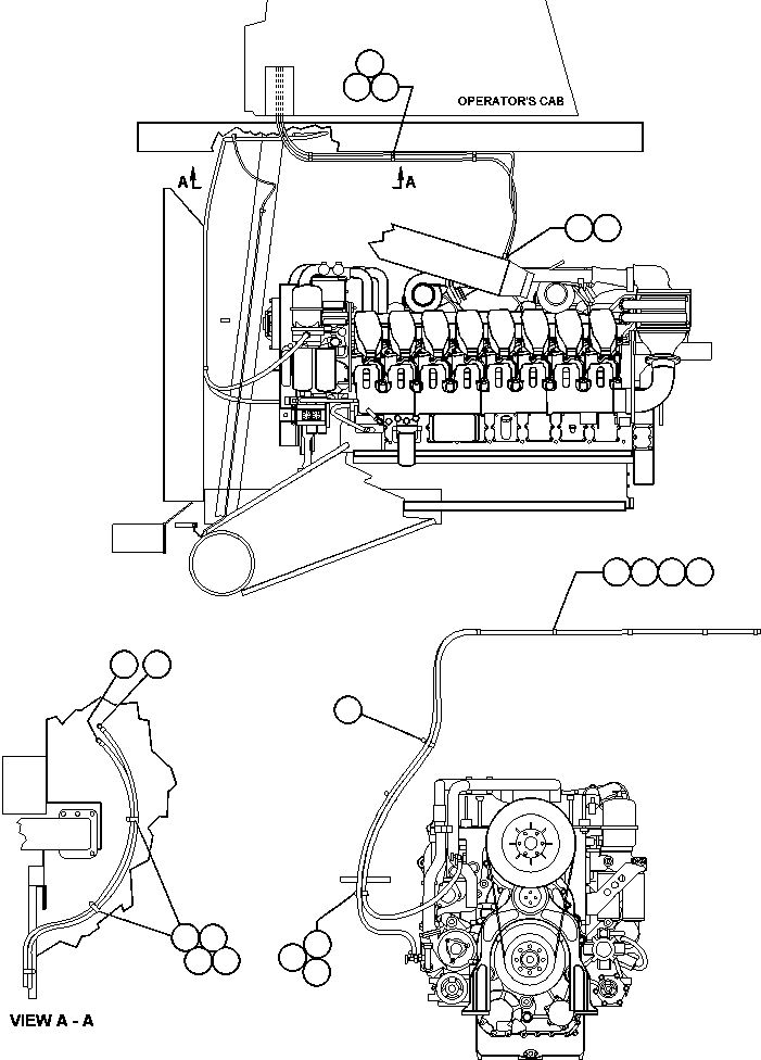 Komatsu parts book diagram for AFE48-AC  930E S/N A30076-A30078 & A30080 SYNCRUDE: HEATER HOSE PIPING