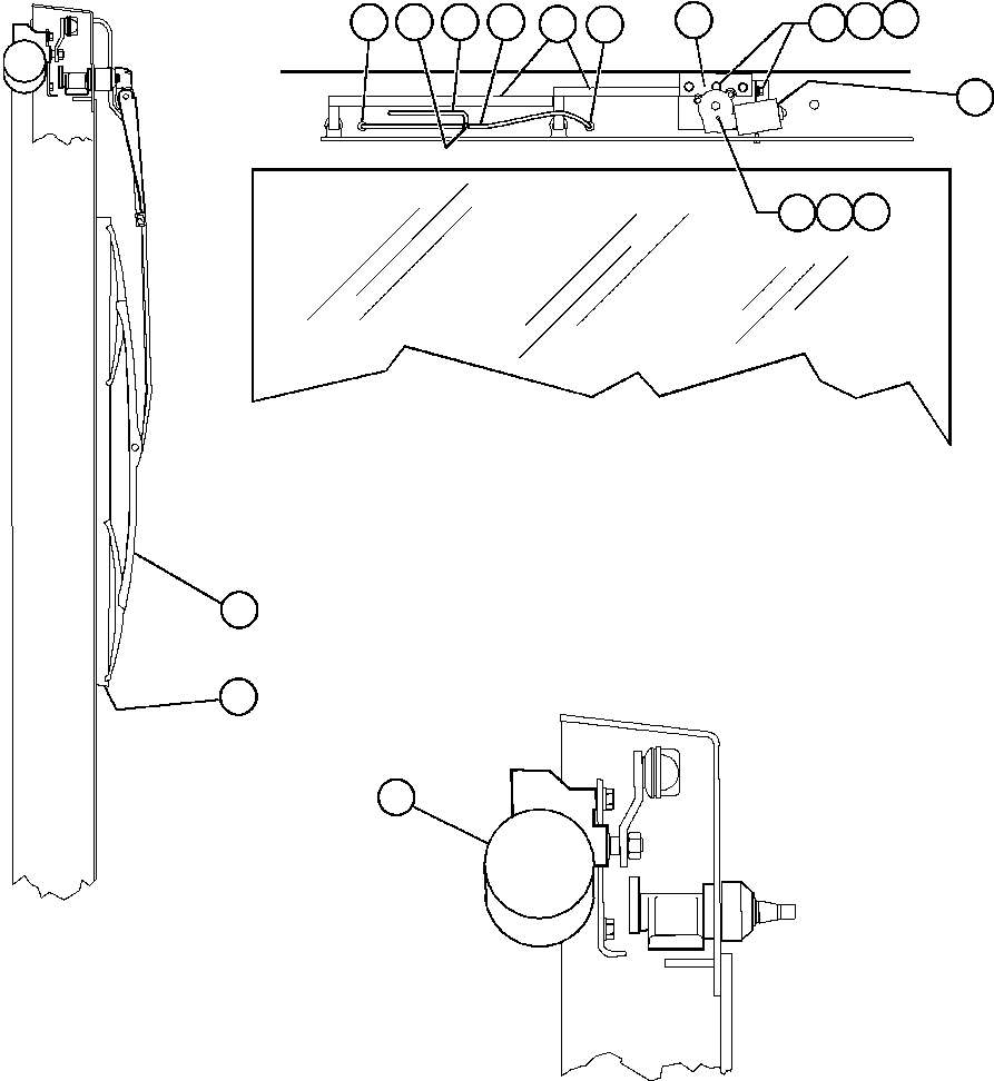 Komatsu parts book diagram for AFE48-AC  930E S/N A30076-A30078 & A30080 SYNCRUDE: WINDSHIELD WIPER INSTALLATION
