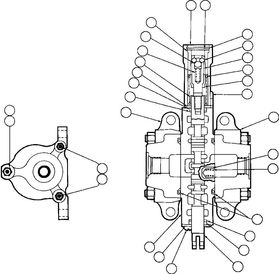 Komatsu parts book diagram for AFE48-AC  930E S/N A30076-A30078 & A30080 SYNCRUDE: HOIST PILOT VALVE ASSEMBLY (PB6922)
