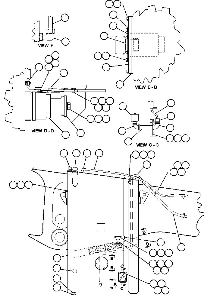 Komatsu parts book diagram for AFE48-AC  930E S/N A30076-A30078 & A30080 SYNCRUDE: FUEL TANK INSTALLATION