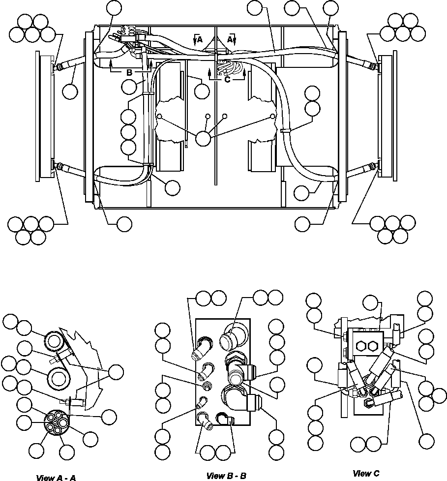 Komatsu parts book diagram for AFE48-AC  930E S/N A30076-A30078 & A30080 SYNCRUDE: REAR AXLE HYDRAULIC PIPING