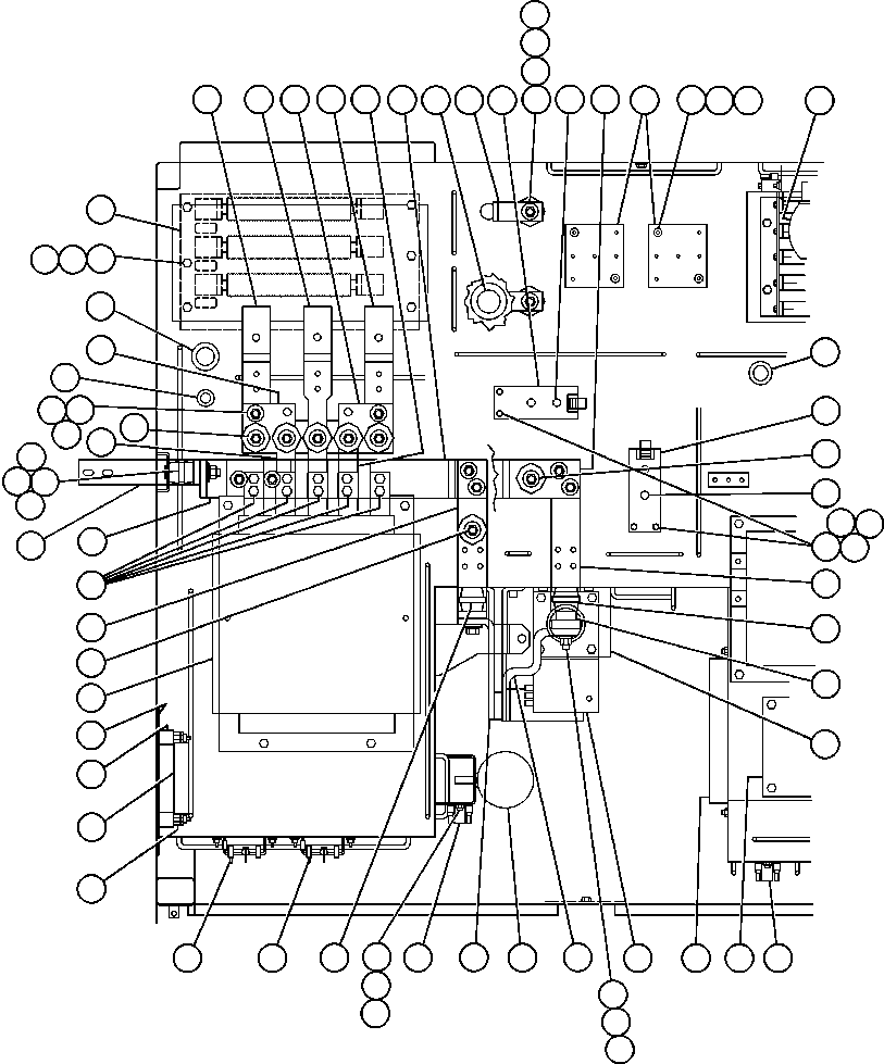 Komatsu parts book diagram for AFE48-AC  930E S/N A30076-A30078 & A30080 SYNCRUDE: CONTROL CABINET (TOP LEFT VIEW)