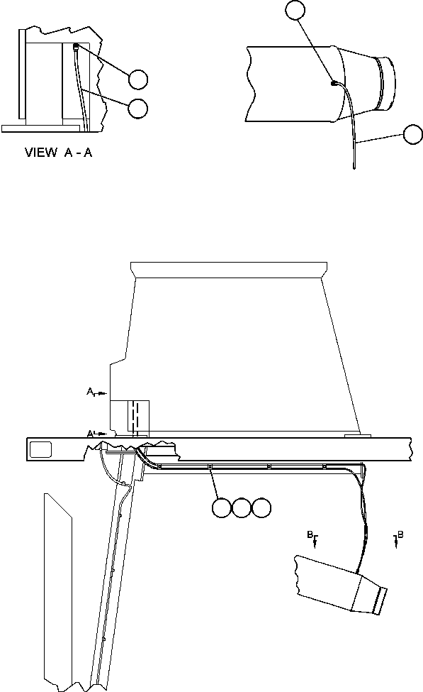 Komatsu parts book diagram for AFE48-AL  930E S/N A30111 MORENCI: AIR CLEANER INDICATOR PIPING