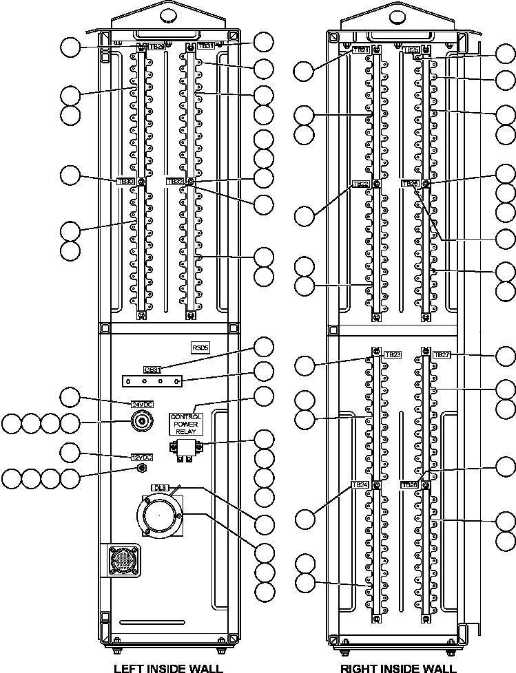 Komatsu parts book diagram for AFE48-AL  930E S/N A30111 MORENCI: INTERFACE CABINET (SIDEWALLS)