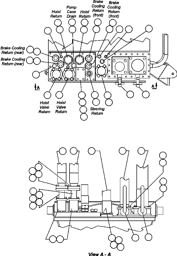 Komatsu parts book diagram for AFE48-AL  930E S/N A30111 MORENCI: HYDRAULIC TANK PIPING