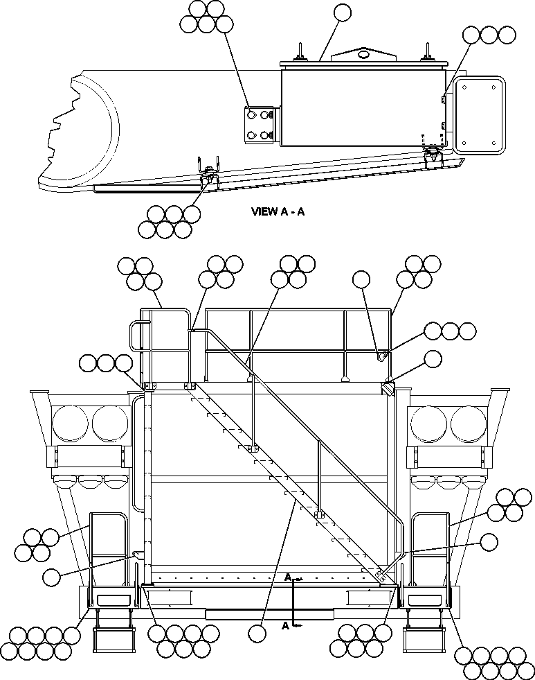Komatsu parts book diagram for AFE48-AR  930E S/N A30115 SUNCOR: STAIR AND HANDRAIL INSTALLATION