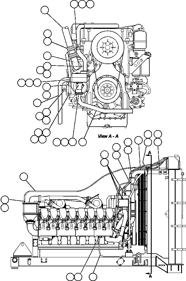Komatsu parts book diagram for AFE48-AR  930E S/N A30115 SUNCOR: RADIATOR PIPING - 1