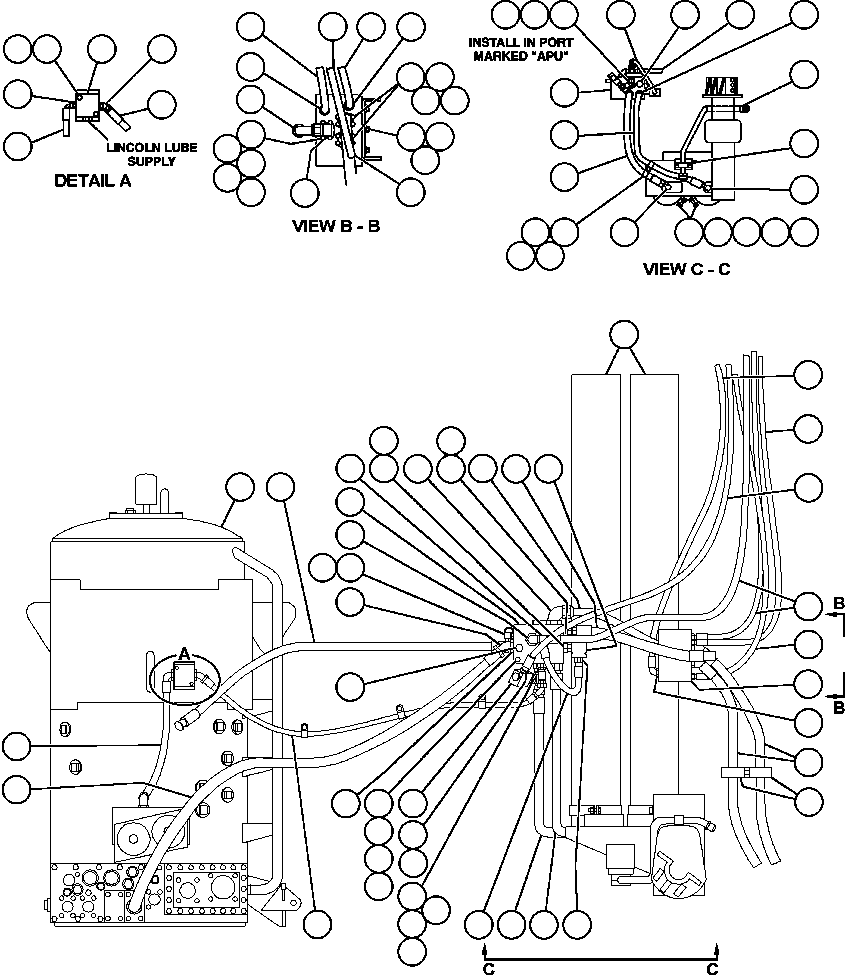 Komatsu parts book diagram for AFE48-AR  930E S/N A30115 SUNCOR: STEERING SYSTEM PIPING - 5