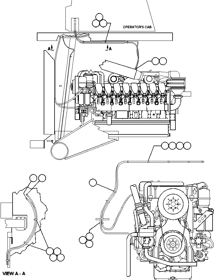 Komatsu parts book diagram for AFE48-AR  930E S/N A30115 SUNCOR: HEATER HOSE PIPING